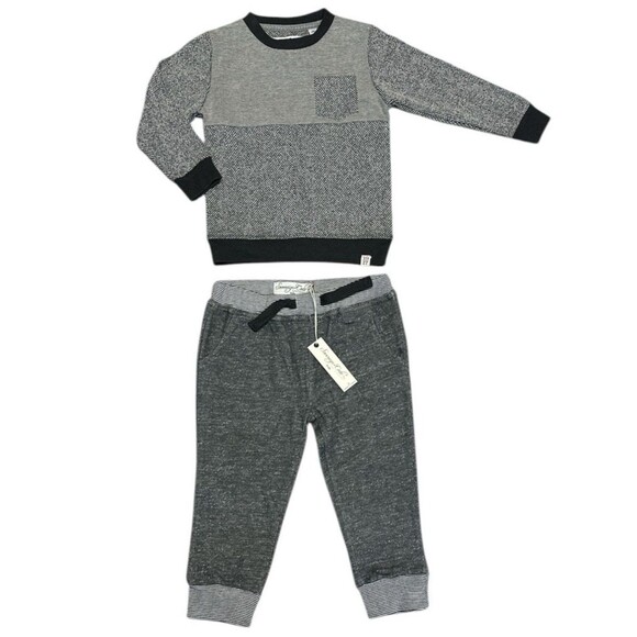Sovereign Code Kids 24M Boys 2pc Outfit Sweatshirt and Sweatpants Gray NWT - Picture 1 of 9